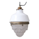 Two Tone Antique Glass and Brass Pendant Light