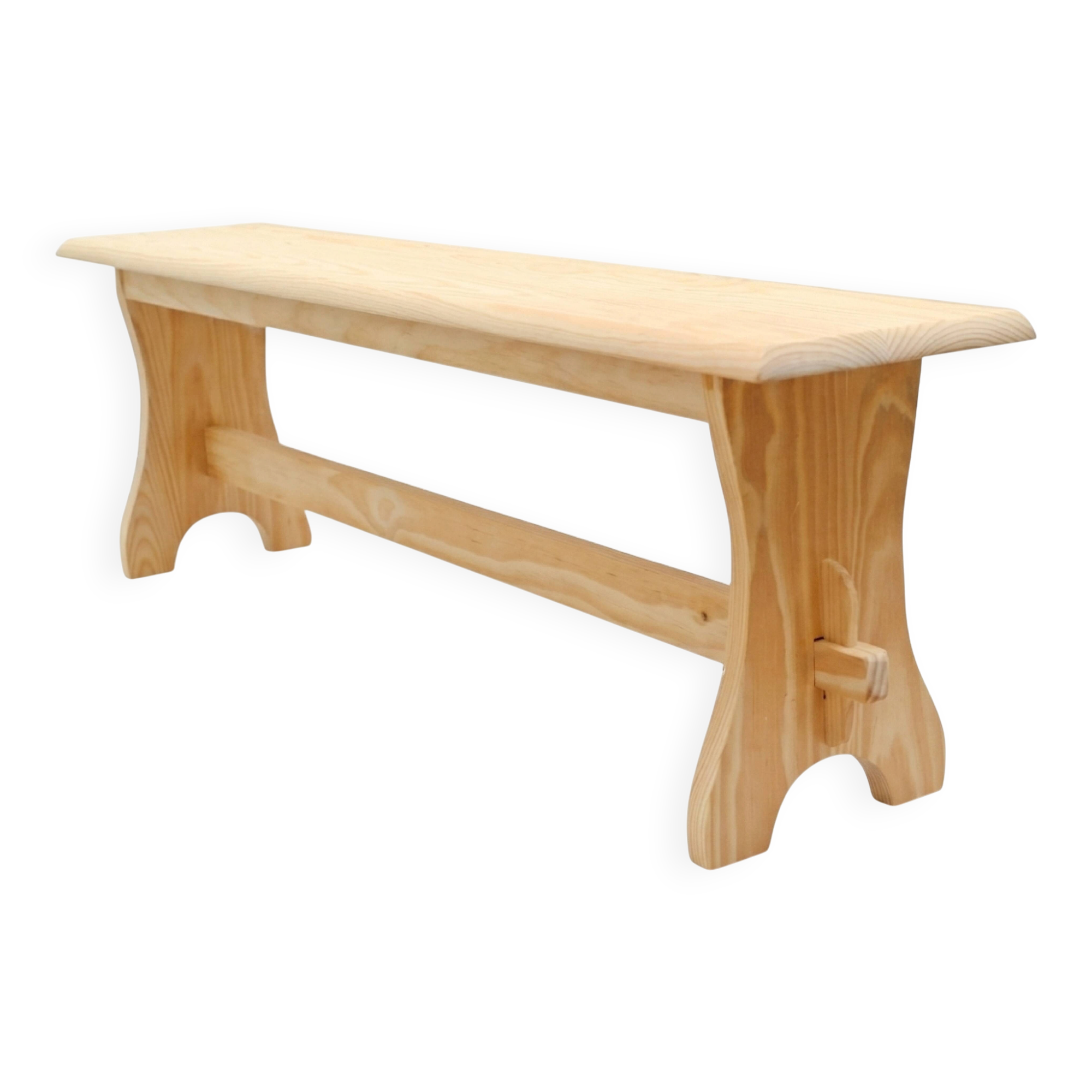 Banc de table de style rustique monastère en pin massif brut