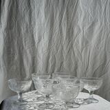 Set of 9 vintage ice cream cups with fruit patterns