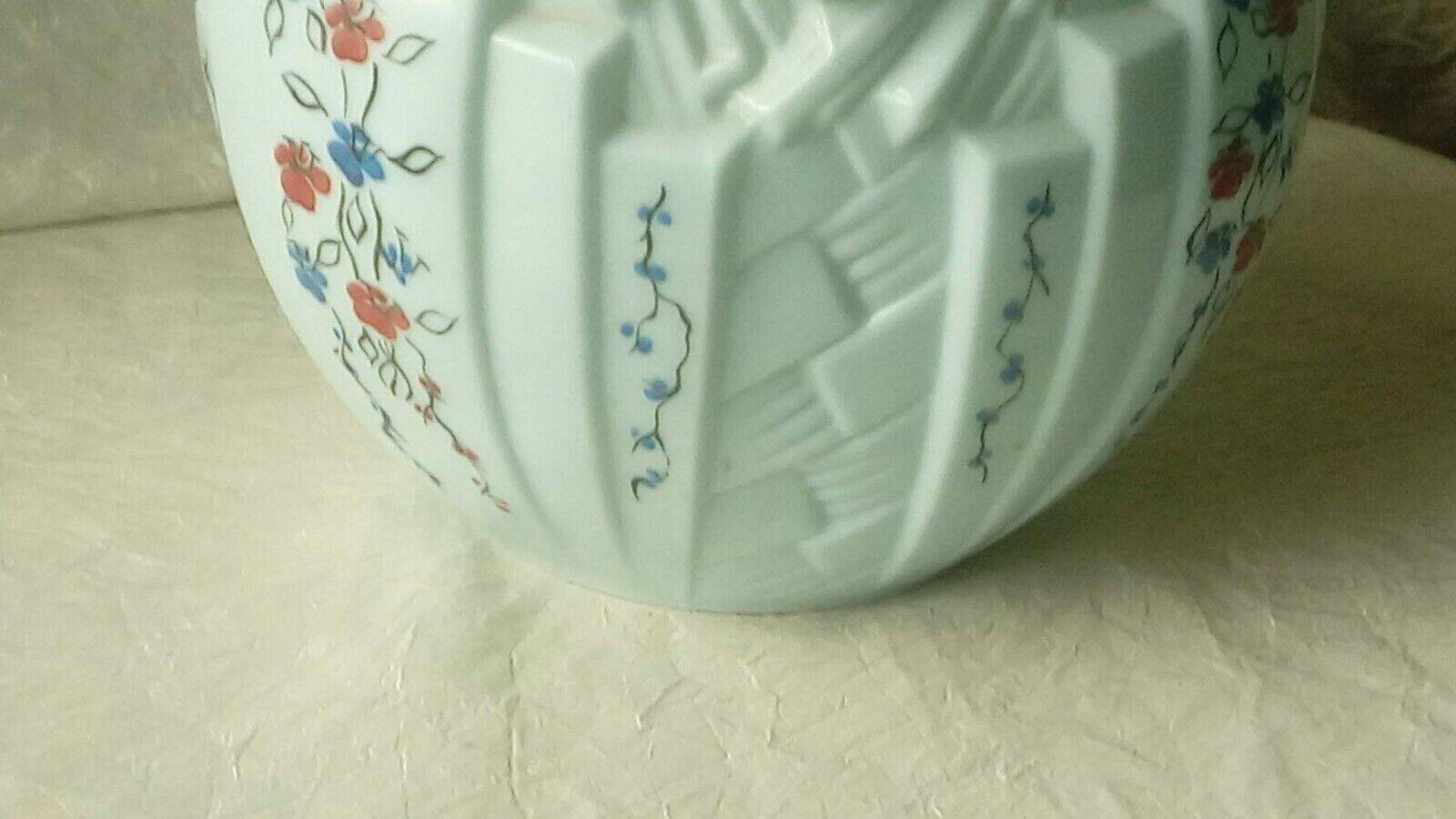 Blue opaline vase with pine cone decor, art deco period