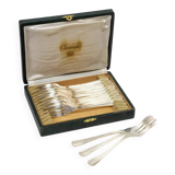 Christofle – 12 cake forks, Boréal model with original box
