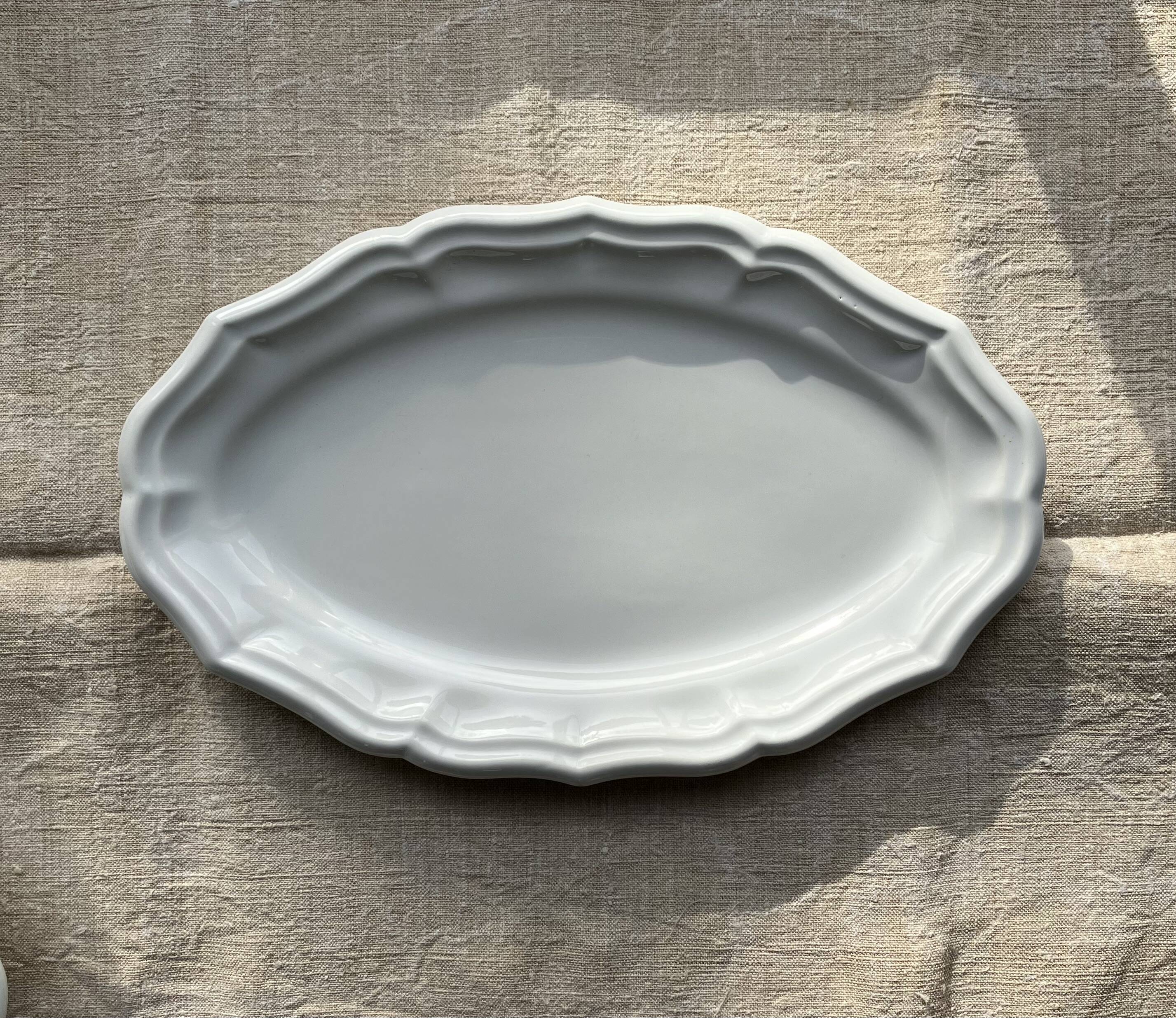 Duo de plats terre de fer Gien ivoire