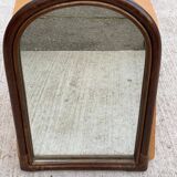 Bamboo and rattan mirror in the shape of an arch, dark oak satin finish 56x38