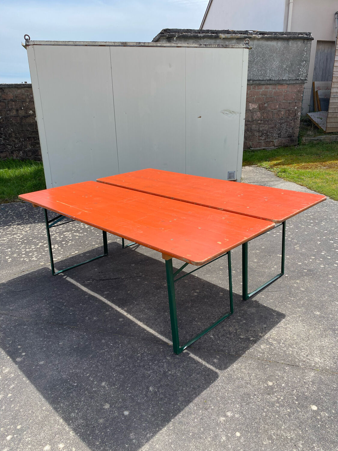 Folding brewery table duo