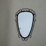 Rearview mirror with black metal frame, 1950