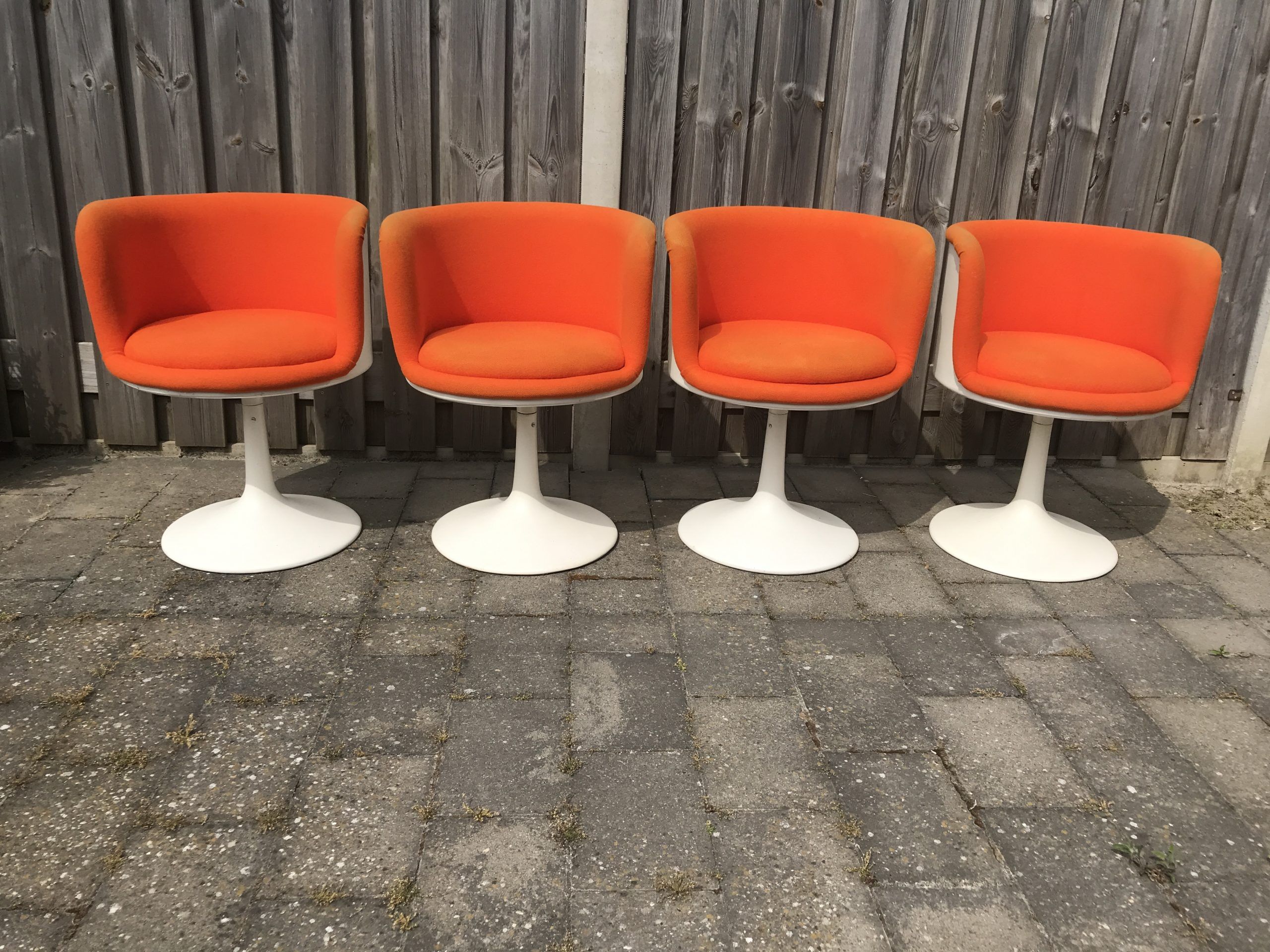 Fiberglass swivel dining chair by TopForm 1970s Netherlands, set of 4