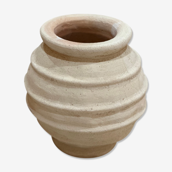 Rustic pot jar bleached terracotta vase