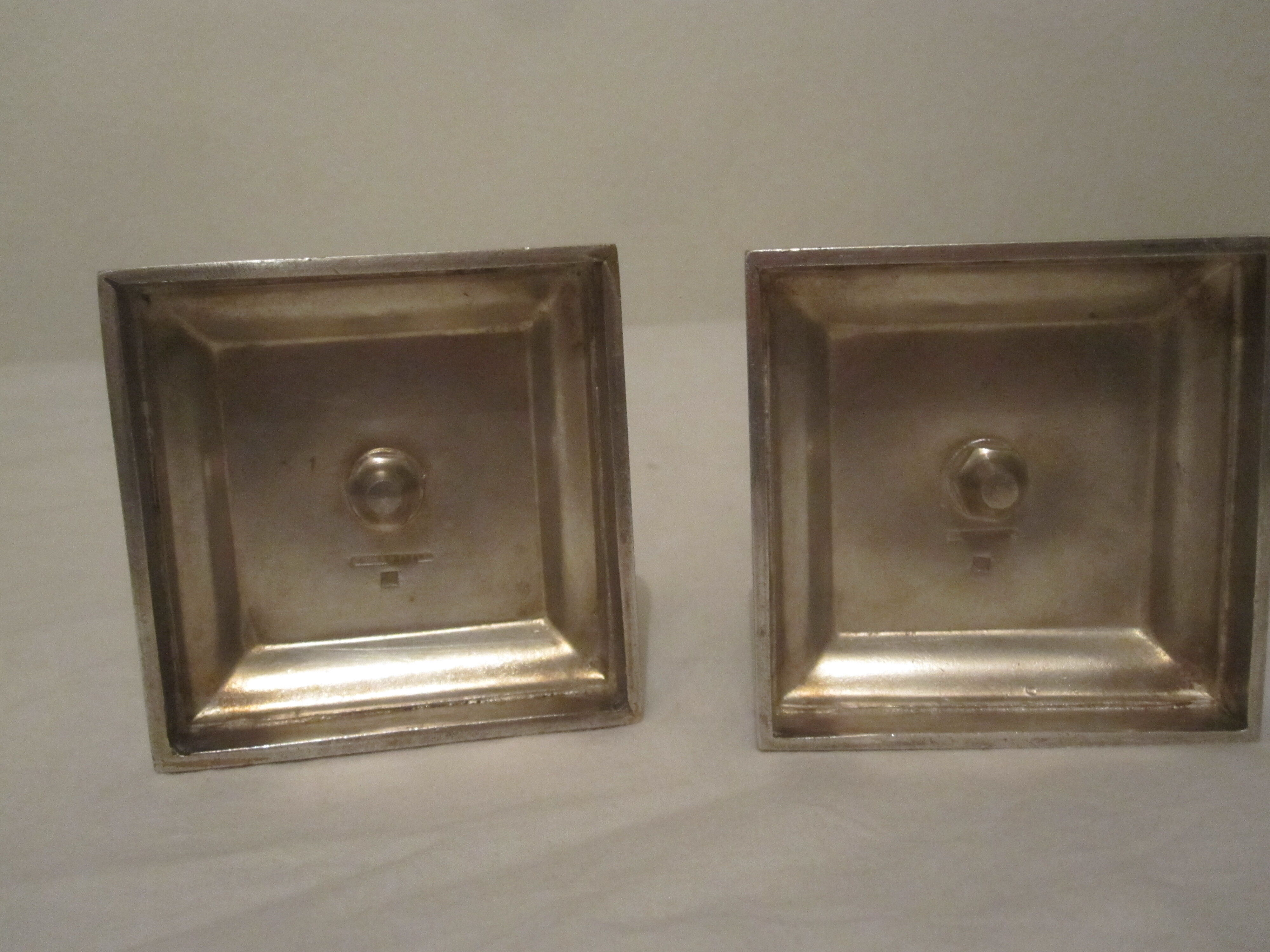 Pair of candlesticks Cailar Bailard silver metal