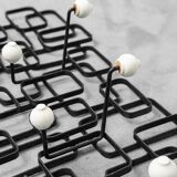 Vintage wall coat rack in metal, 1970s modernist