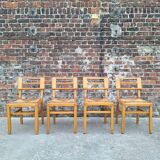 set of 4 straw chairs, designer seating furniture