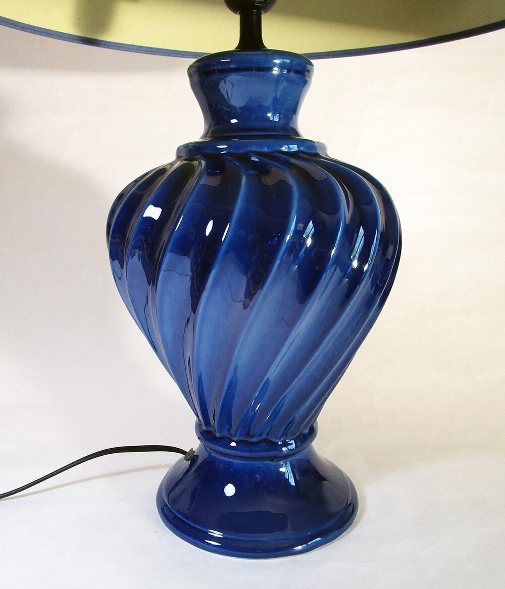 Blue ceramic lamp