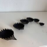 Vintage 1950 hedgehog ashtrays by Walter Bosse for Hertha Baller