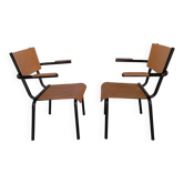 Paire de fauteuils métal tubulaire 1954