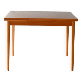 Table rectangulaire scandinave en teck et formica