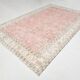 Tapis vintage surdimensionné en laine fait main, couleur pêche pâle, 7 x 11 cm, 219 x 338 cm