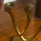 Chandelier, brutalist menorah, Wainberg, in brass.