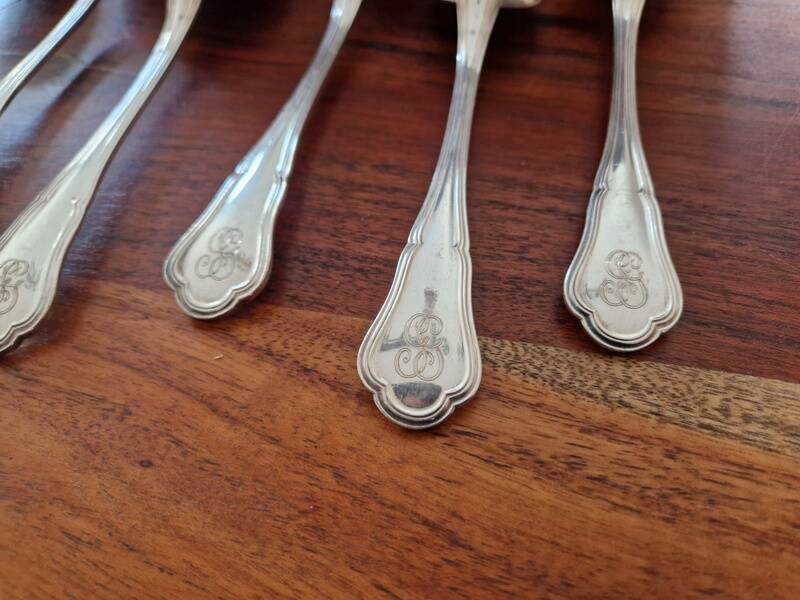 Christofle - Set of 6 Spatours model table spoons in silver-plated metal