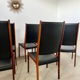 Arne Ovmand Olsen Mogens Kold Lot 6 old Scandinavian design Denmark chairs in vintage rosewood