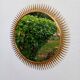 Miroir soleil vintage doré en métal – style années 60/70