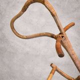 Vintage 1960s/70s rattan and bamboo rocking horse