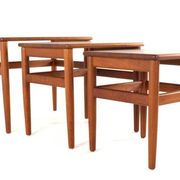Set of 3 Danish Nesting Tables soldi teak - mid century modern design