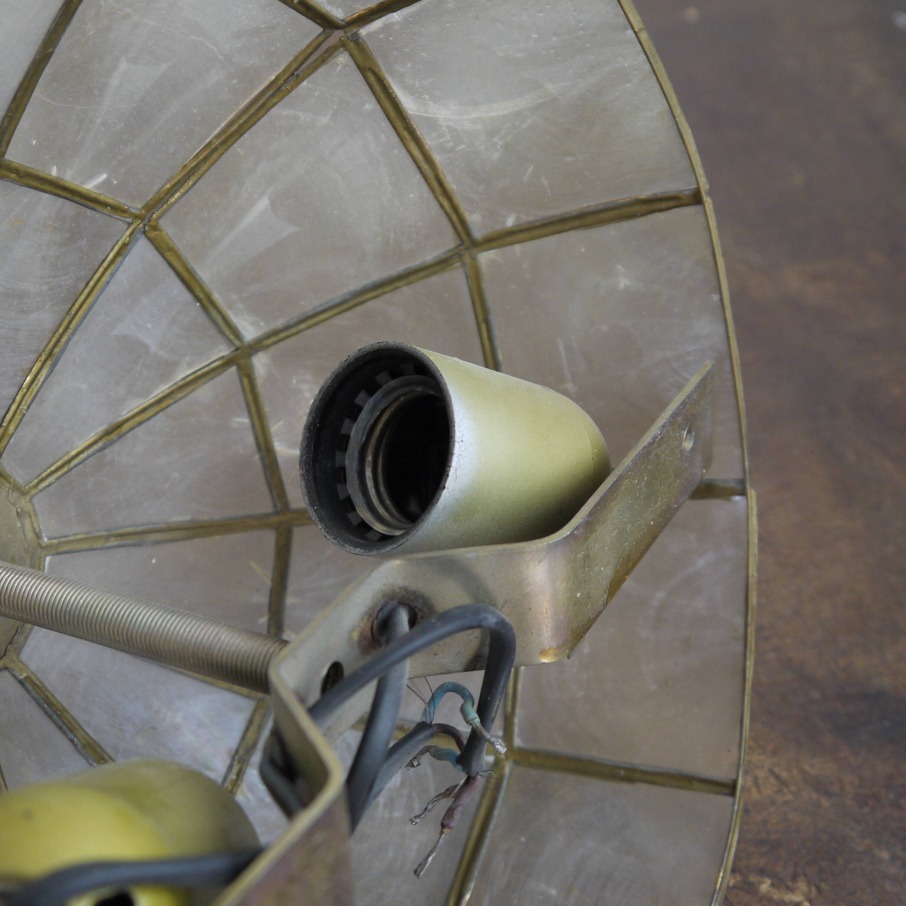 Mother-of-pearl and brass ceiling light