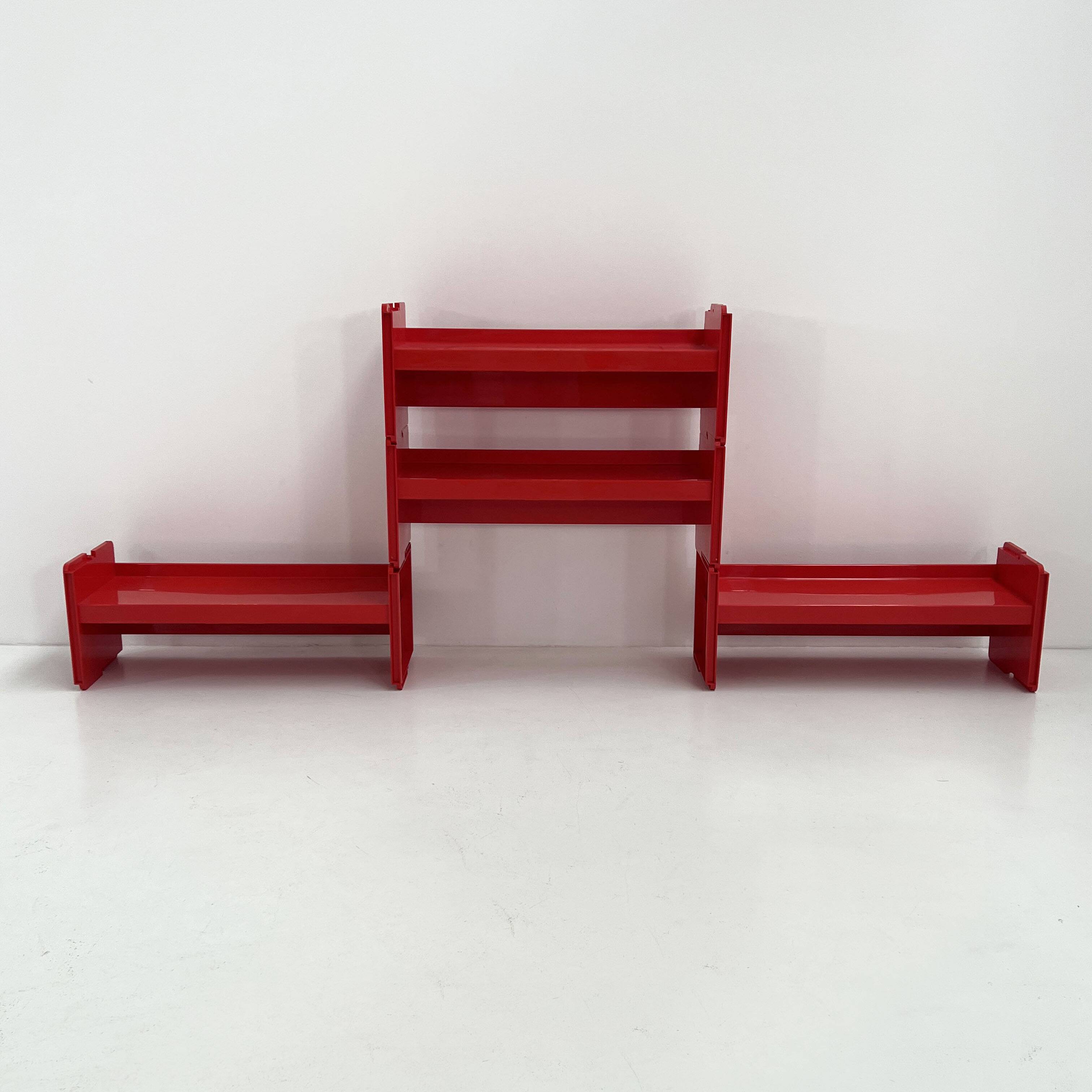 Etagère modulable Jeep rouge par De Pas, D'Urbino & Lomazzi pour BBB 1970