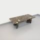 Vintage rectangular coffee table in black marble and smoked glass from the 1970s.