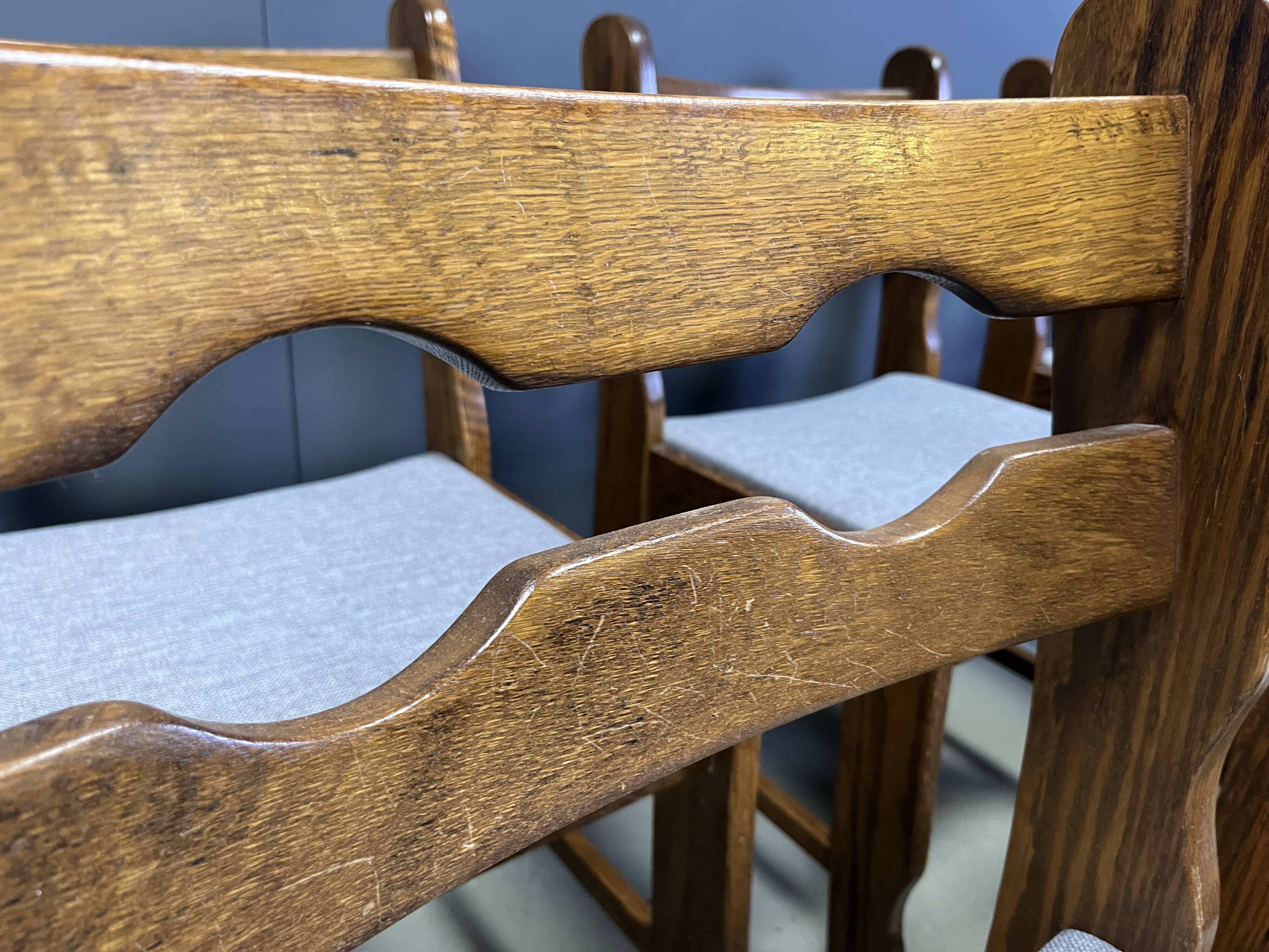 Vintage brutlaist dining chairs, set of 6 - 1960s