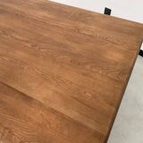 Solid pine table with its extension, 1950s