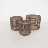 Set of three manou baskets or side tables attrb. to Tito Agnoli, Italy 1970