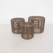 Set of three manou baskets or side tables attrb. to Tito Agnoli, Italy 1970