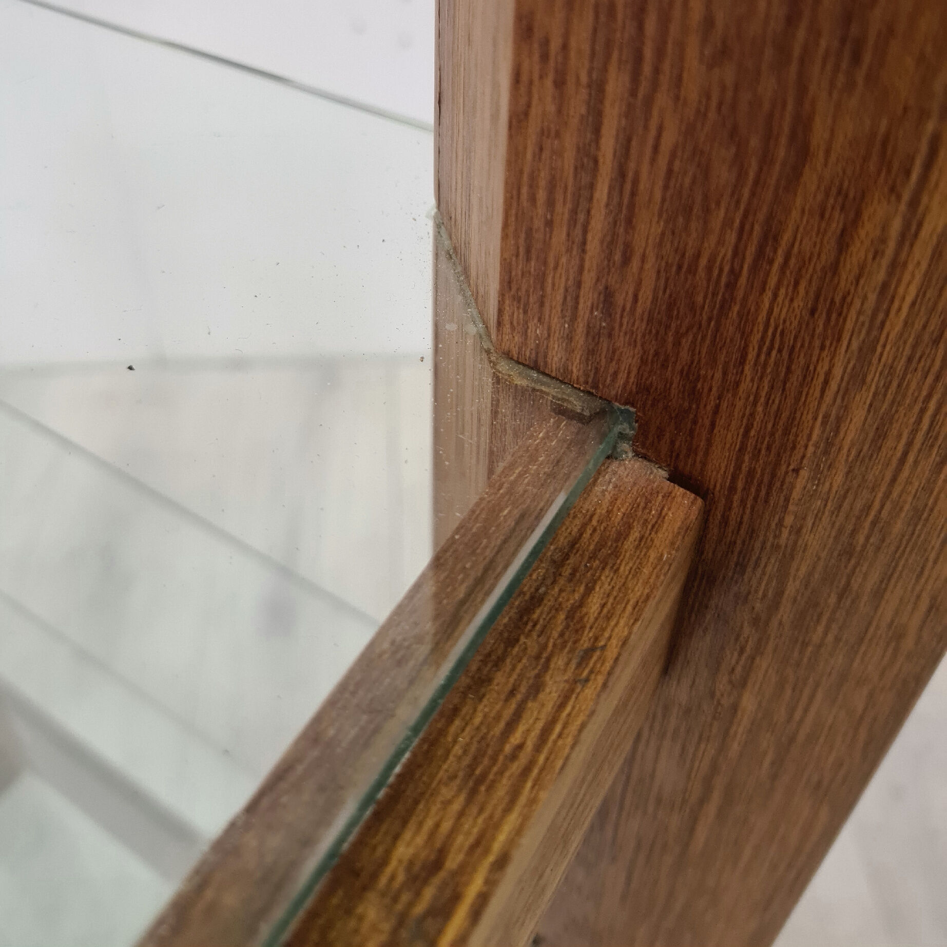 Custom made solid wood and glass hifi rack, 1970s