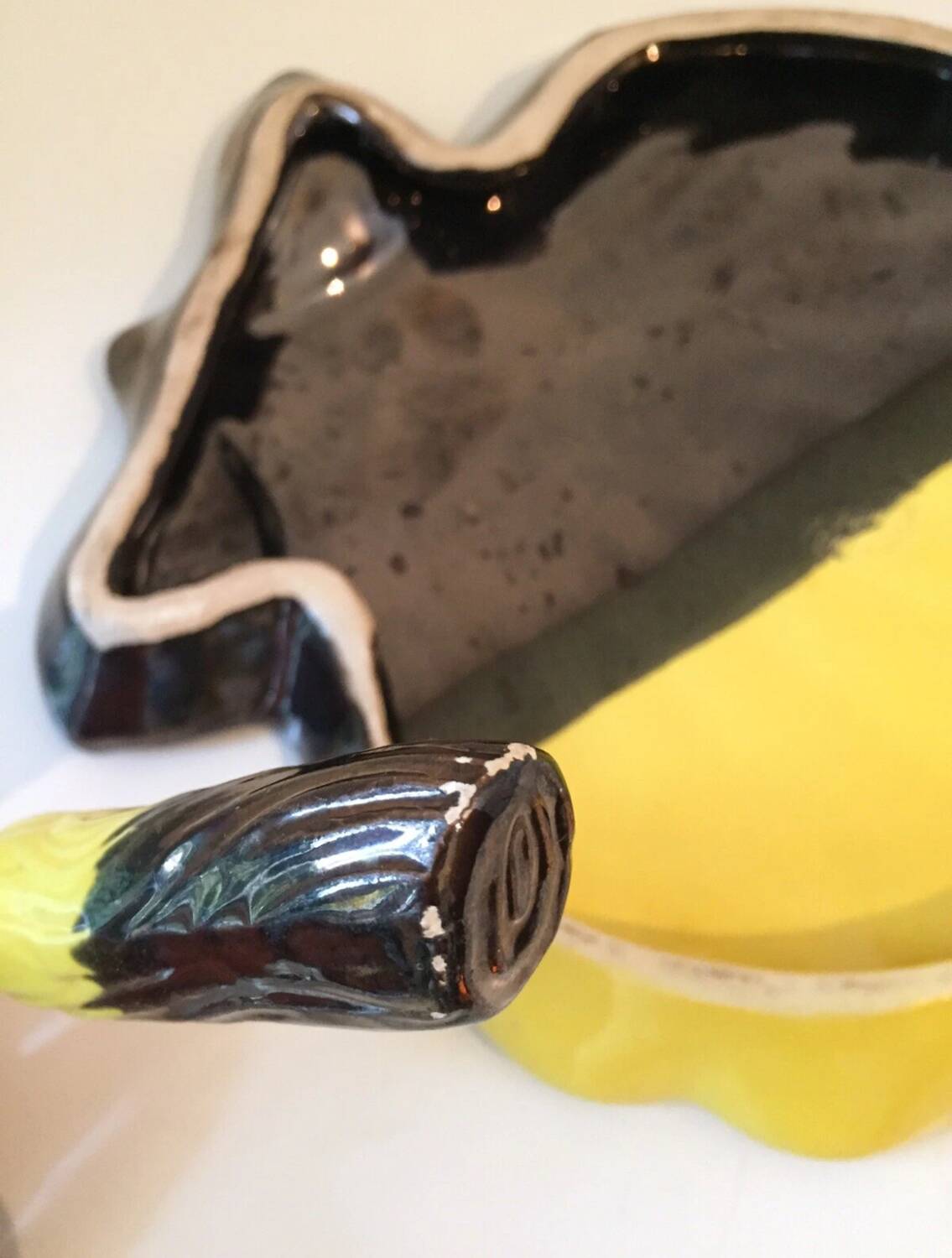 Vintage yellow and black cheese board by Luc Vallauris