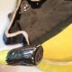 Vintage yellow and black cheese board by Luc Vallauris