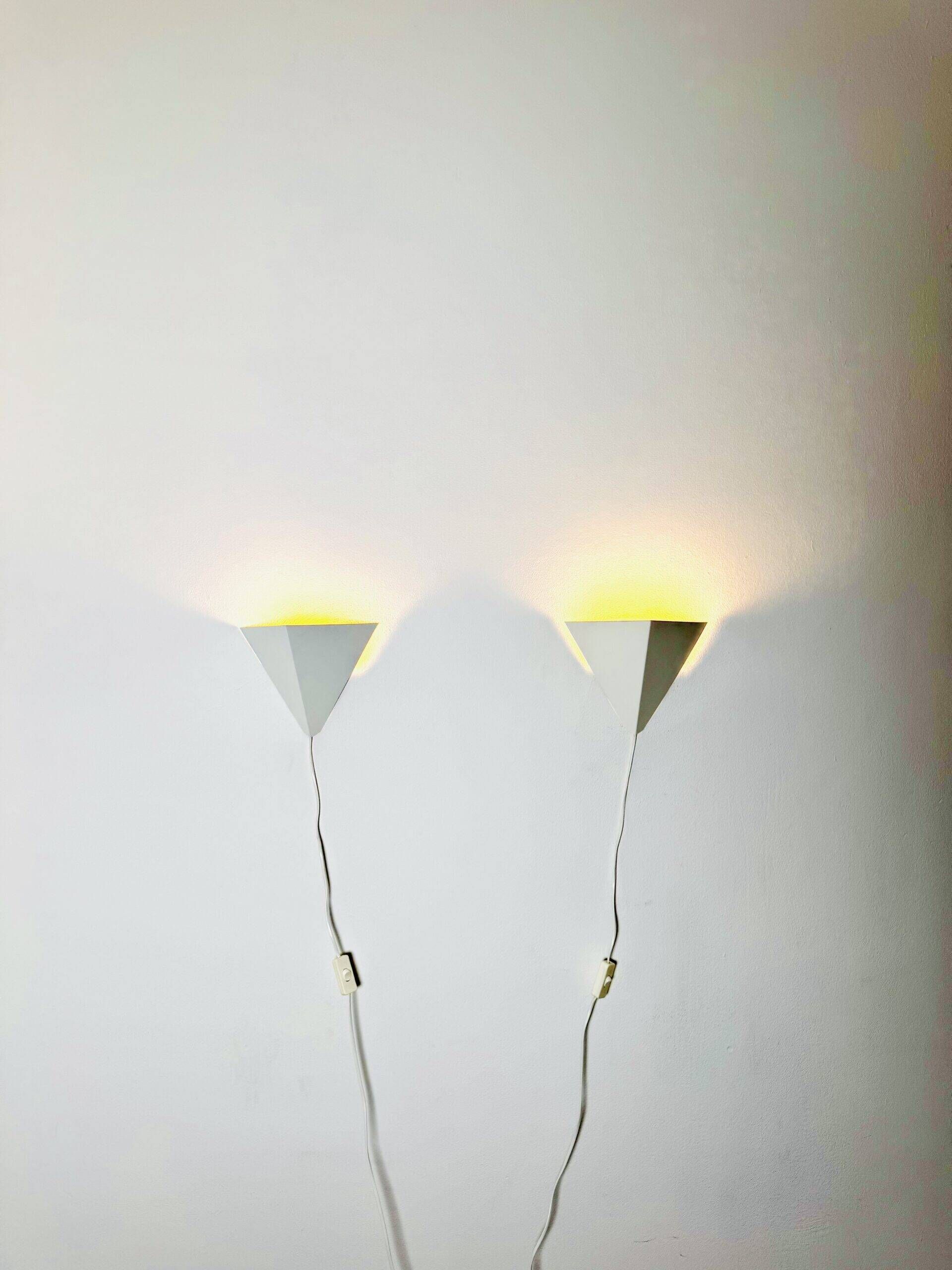 Geometric Pyramid Wall Lamps By J.J.M. Hoogervorst For Anvia Nederland, The Netherlands, 1960S
