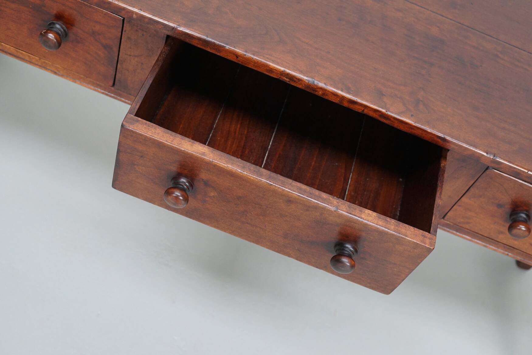 Vintage English Rustic Farmhouse Beech Side Table, 1950s