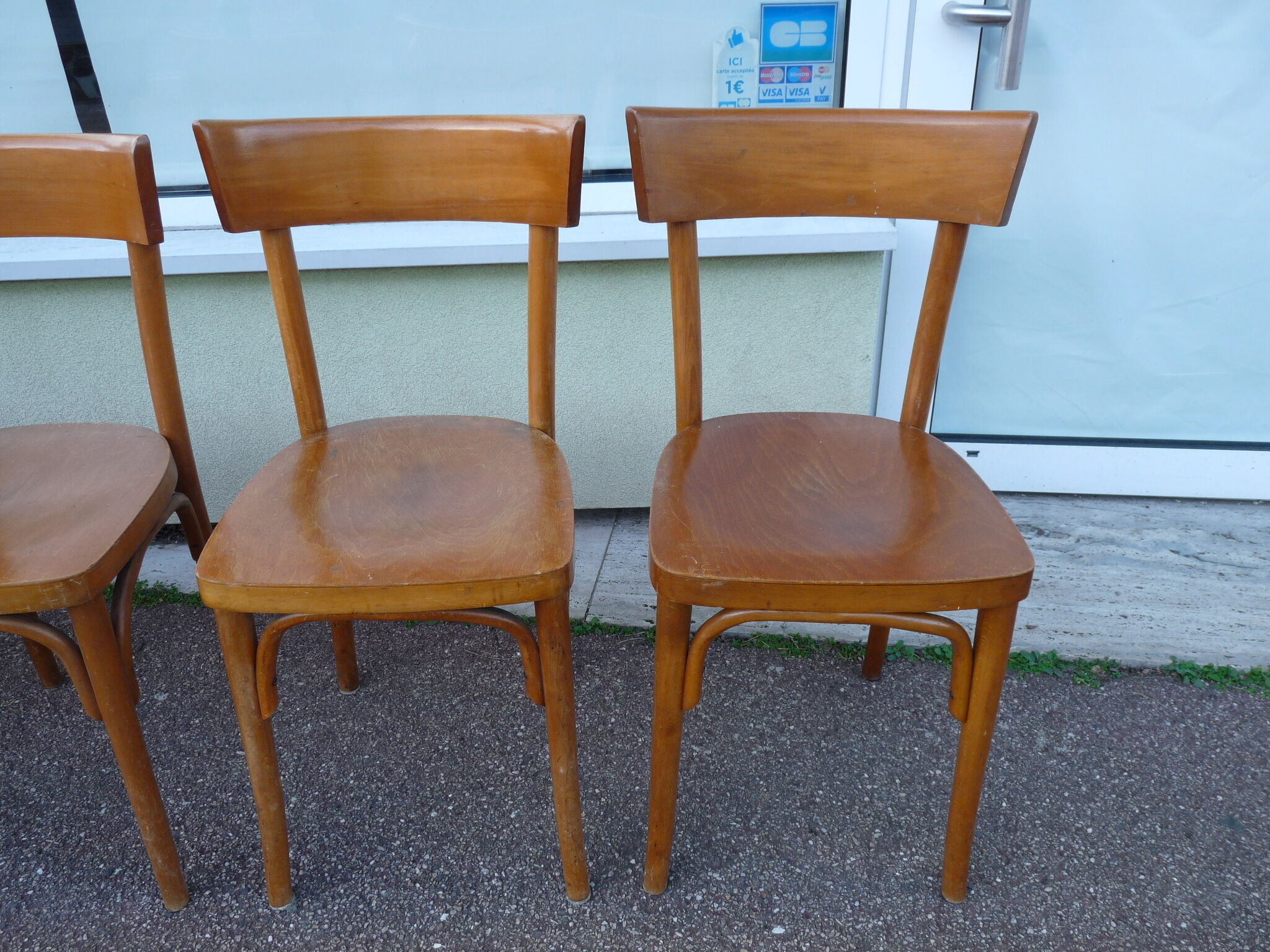 Lot de 6 chaises de bistrot bar en bois