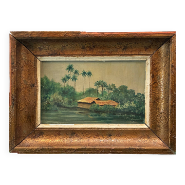 Exotic landscape with palm trees XXth century