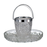 Ice bucket and its vintage glass top 1960