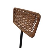 Mid century metal and rattan bar stool by Maria Witzemann for Erwin Behr, Germany 1950s