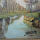 Oil painting on isorel signs J Lauga channel view