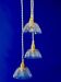 Suspension triple vintage glass chandelier - tableware collection