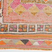 Tapis couloir kilim vintage , Orange, rose et beige boho pastel, 98x332 Cm
