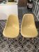 Lot of 2 DSW chairs in yellow fibre with oak dowel, light oak, Eames, Herman Miller.