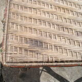 Small old table in rattan wicker