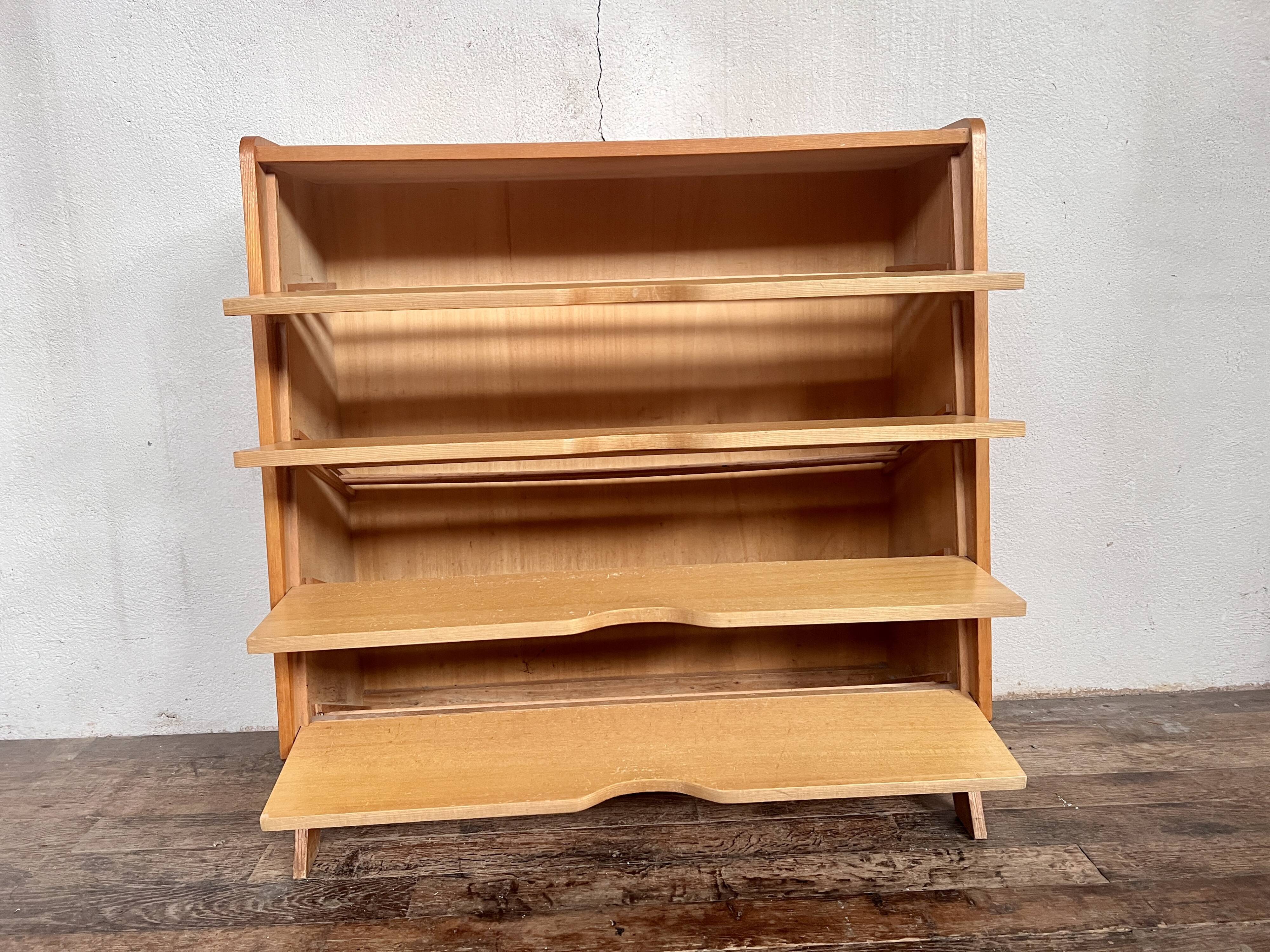 Modernist shoe cabinet 1960 in vintage ash