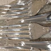6 silver-plated table forks by Christofle Malmaison