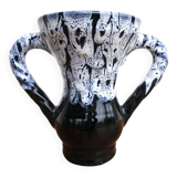 Vase in the style of Vallauris black and white