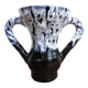 Vase dans le gout de Vallauris noir et blanc